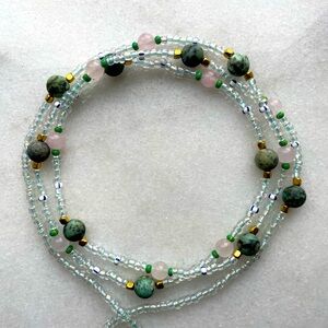 Rose Quartz And African Turquoise Waist Beads